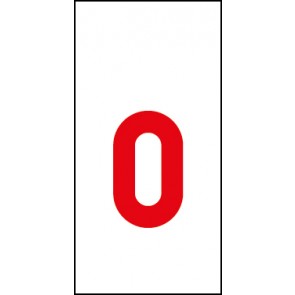 Schild Einzelbuchstabe o | rot · weiß selbstklebend