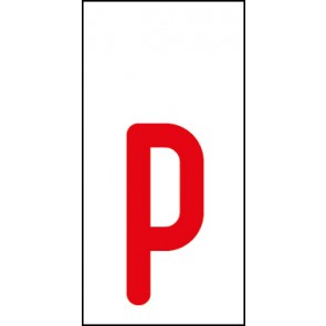 Aufkleber Einzelbuchstabe p | rot · weiß