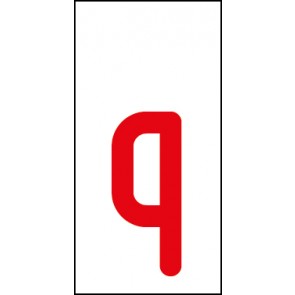 Schild Einzelbuchstabe q | rot · weiß