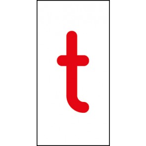 Magnetschild Einzelbuchstabe t | rot · weiß