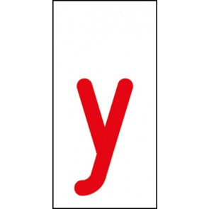 Aufkleber Einzelbuchstabe y | rot · weiß