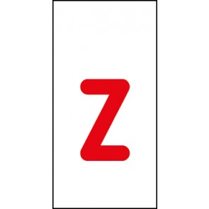 Schild Einzelbuchstabe z | rot · weiß selbstklebend