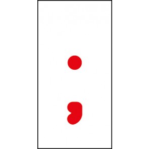 Schild Sonderzeichen Strichpunkt | rot · weiß selbstklebend