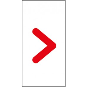 Schild Sonderzeichen größer als | rot · weiß