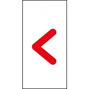 Schild Sonderzeichen kleiner als | rot · weiß