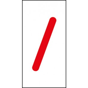 Schild Sonderzeichen Slash | rot · weiß selbstklebend