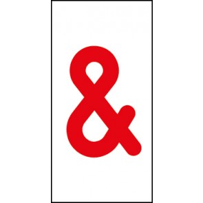 Aufkleber Sonderzeichen Kaufmännisches Und | rot · weiß