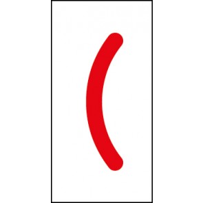Schild Sonderzeichen Klammer auf | rot · weiß selbstklebend
