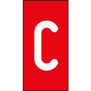 Schild Einzelbuchstabe C | weiß · rot selbstklebend