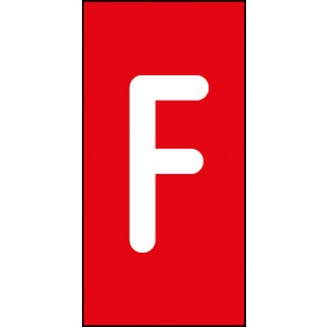 Schild Einzelbuchstabe F | weiß · rot