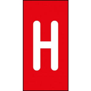 Schild Einzelbuchstabe H | weiß · rot selbstklebend