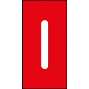 Magnetschild Einzelbuchstabe I | weiß · rot