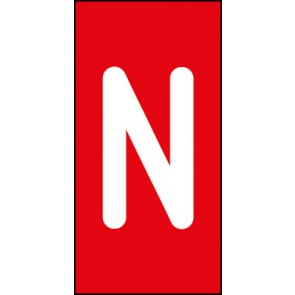 Schild Einzelbuchstabe N | weiß · rot