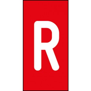 Schild Einzelbuchstabe R | weiß · rot selbstklebend