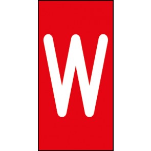 Magnetschild Einzelbuchstabe W | weiß · rot