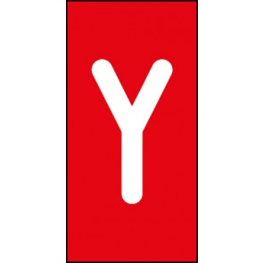 Magnetschild Einzelbuchstabe Y | weiß · rot