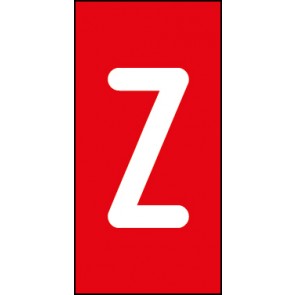Schild Einzelbuchstabe Z | weiß · rot selbstklebend