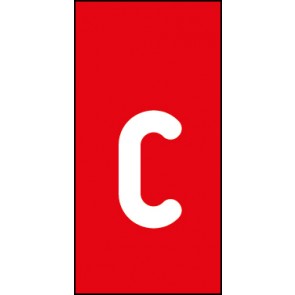 Schild Einzelbuchstabe c | weiß · rot selbstklebend