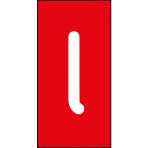 Magnetschild Einzelbuchstabe l | weiß · rot