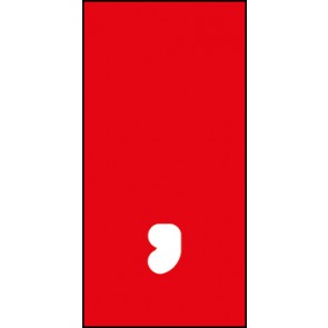Schild Sonderzeichen Komma | weiß · rot selbstklebend