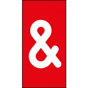 Schild Sonderzeichen Kaufmännisches Und | weiß · rot