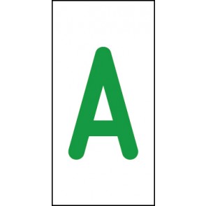 Aufkleber Einzelbuchstabe A | grün · weiß | stark haftend