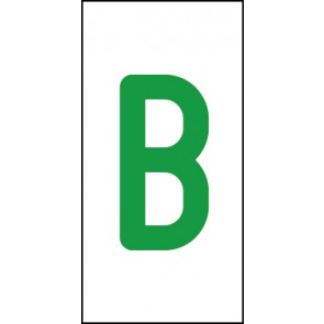 Aufkleber Einzelbuchstabe B | grün · weiß | stark haftend