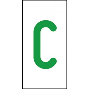 Aufkleber Einzelbuchstabe C | grün · weiß | stark haftend