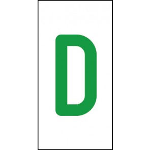 Aufkleber Einzelbuchstabe D | grün · weiß