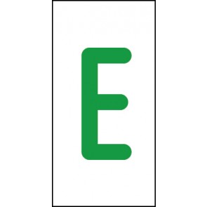 Schild Einzelbuchstabe E | grün · weiß selbstklebend