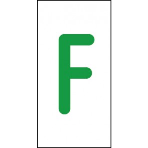 Schild Einzelbuchstabe F | grün · weiß