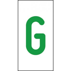 Aufkleber Einzelbuchstabe G | grün · weiß | stark haftend