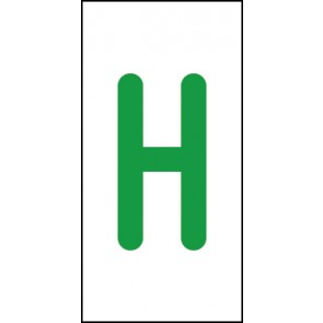 Schild Einzelbuchstabe H | grün · weiß