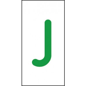 Aufkleber Einzelbuchstabe J | grün · weiß