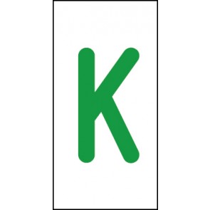 Schild Einzelbuchstabe K | grün · weiß