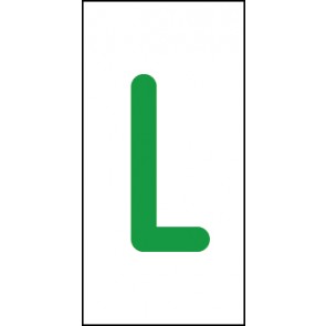 Schild Einzelbuchstabe L | grün · weiß selbstklebend