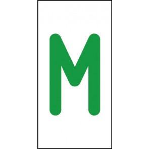 Magnetschild Einzelbuchstabe M | grün · weiß