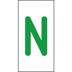 Magnetschild Einzelbuchstabe N | grün · weiß