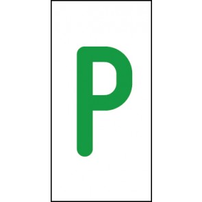 Schild Einzelbuchstabe P | grün · weiß