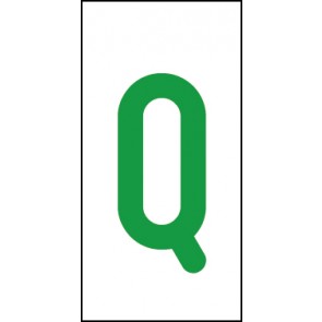 Aufkleber Einzelbuchstabe Q | grün · weiß | stark haftend