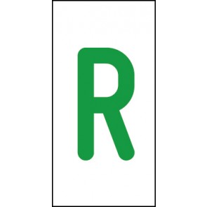 Aufkleber Einzelbuchstabe R | grün · weiß