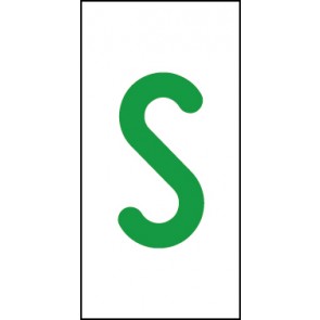 Schild Einzelbuchstabe S | grün · weiß