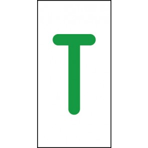 Schild Einzelbuchstabe T | grün · weiß