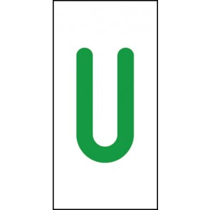 Schild Einzelbuchstabe U | grün · weiß