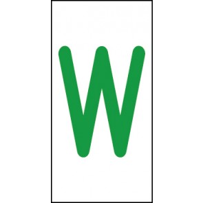 Schild Einzelbuchstabe W | grün · weiß selbstklebend