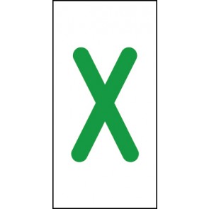 Aufkleber Einzelbuchstabe X | grün · weiß