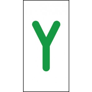Aufkleber Einzelbuchstabe Y | grün · weiß | stark haftend