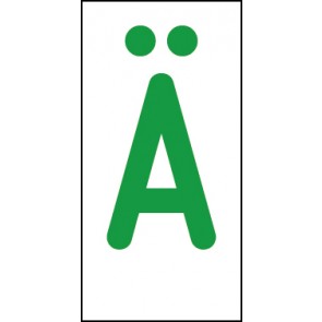 Schild Einzelbuchstabe Ä | grün · weiß selbstklebend