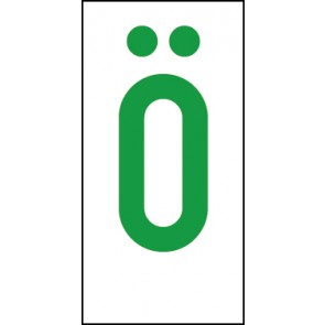Magnetschild Einzelbuchstabe Ö | grün · weiß