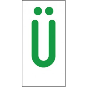 Schild Einzelbuchstabe Ü | grün · weiß selbstklebend
